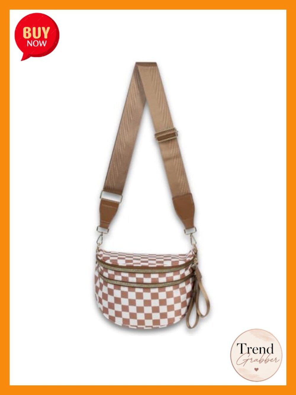 EMMAFY Checkered Crossbody Bag Water-Resistant Hands-Free Bum Bag